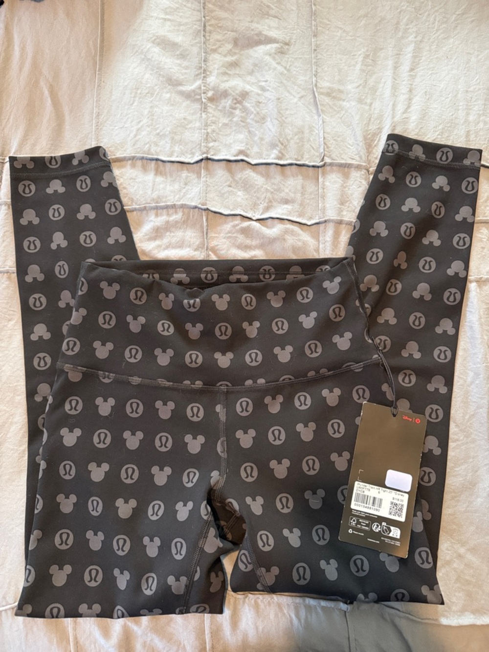 lululemon athletica x Disney Black & Gray Mickey Print Wunder Train 25” Leggings